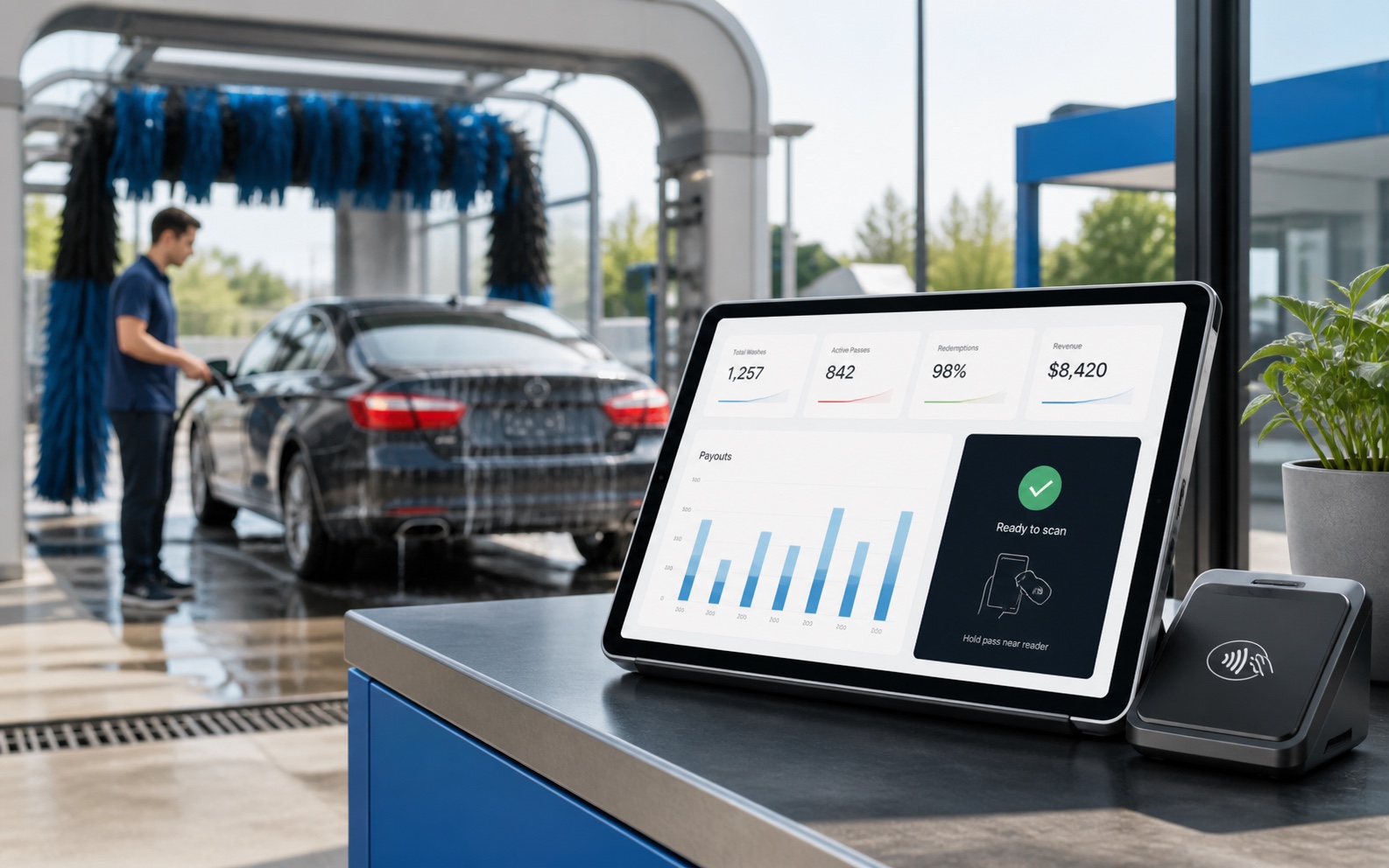 Wash Pass operator dashboard and driver app preview